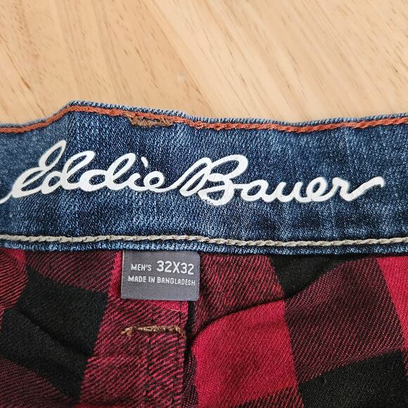 Eddie Bauer Men's 32 X 32 Straight Fit Flannel Lined Denim Jeans - Picture 3 of 9